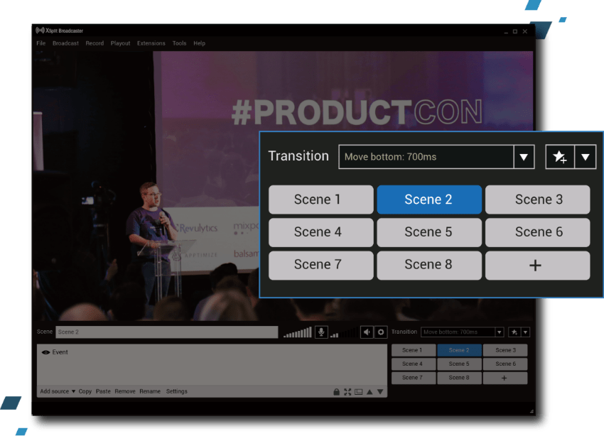 screenshot of XSplit Broadcaster